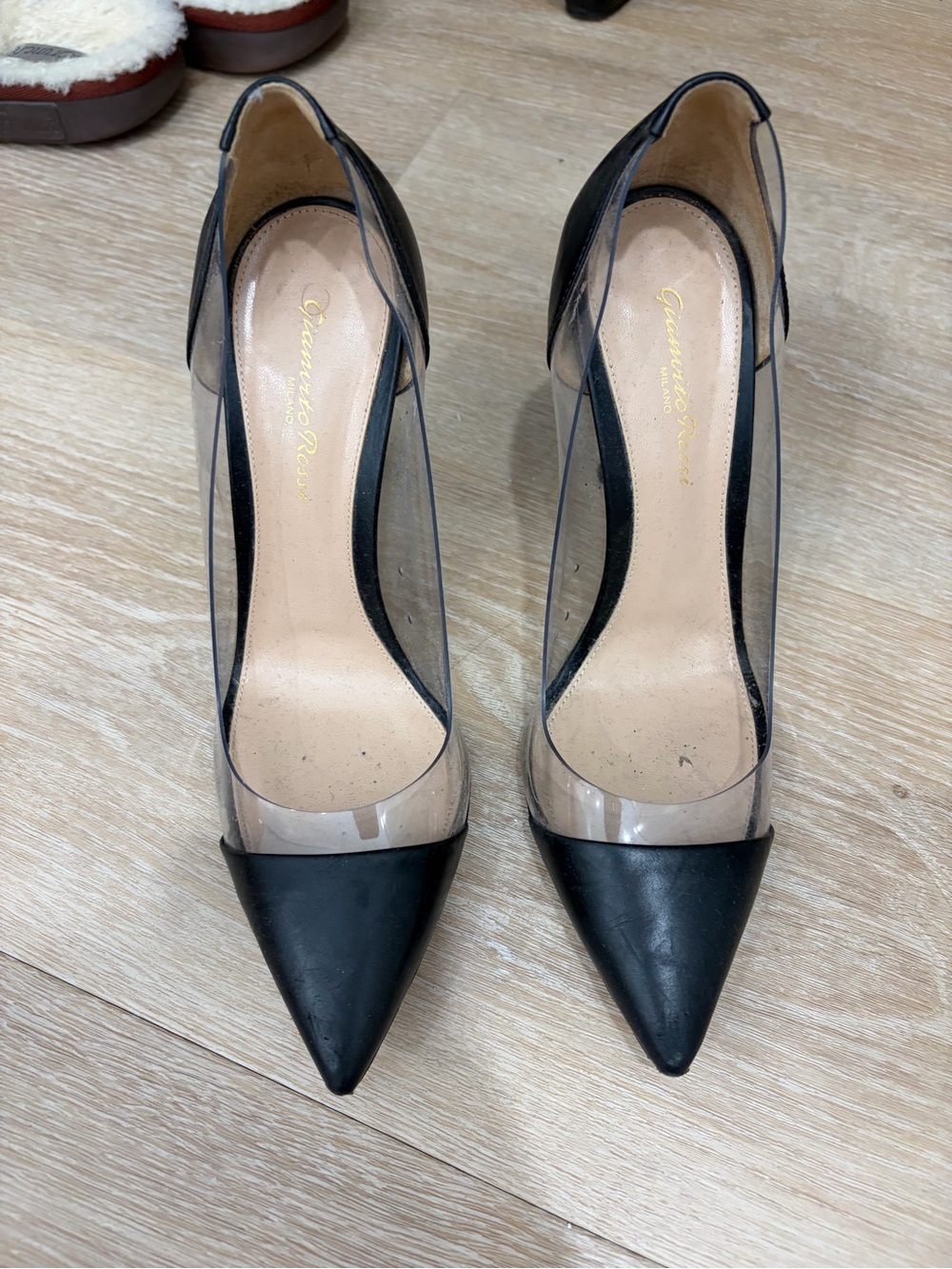 Gianvito Rossi Black PVC Pointed Toe Pumps
